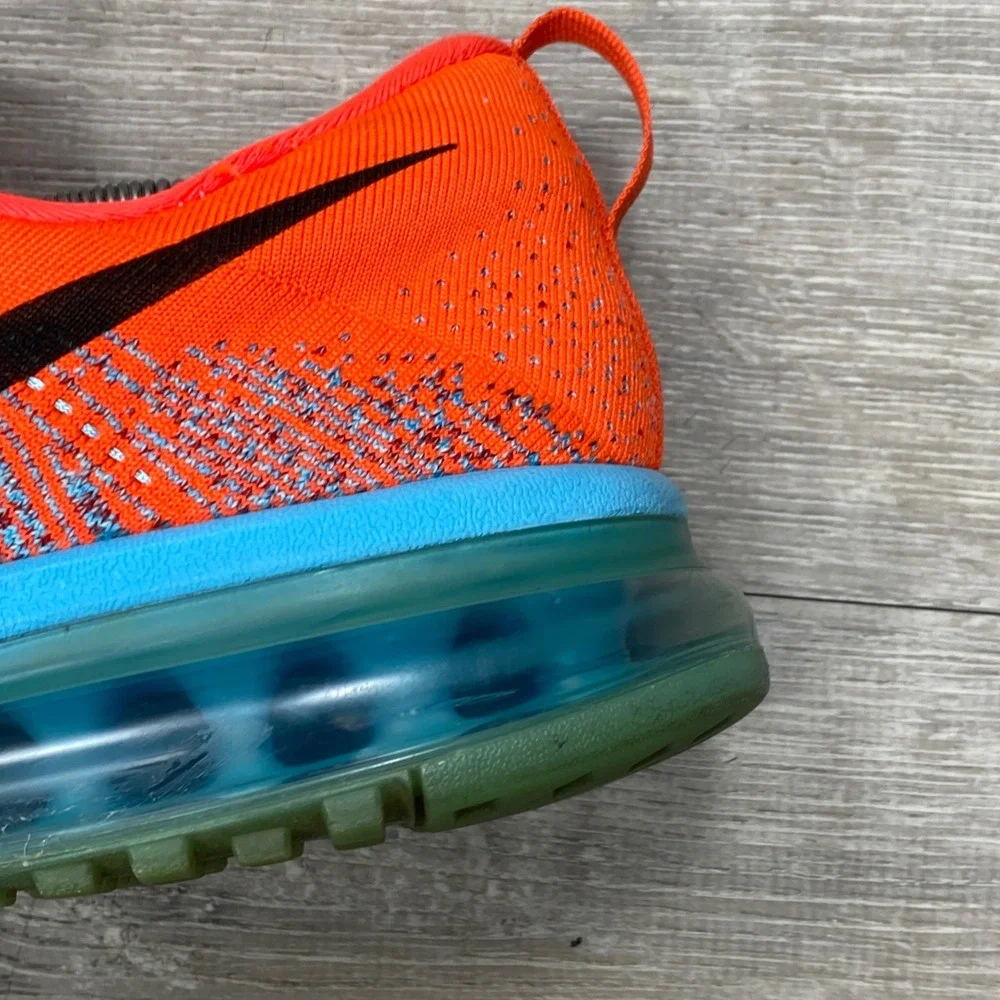 Nike Flyknit Max Running Shoes Mens 13 Orange Blue 620469-600 Air Max 1 of 2